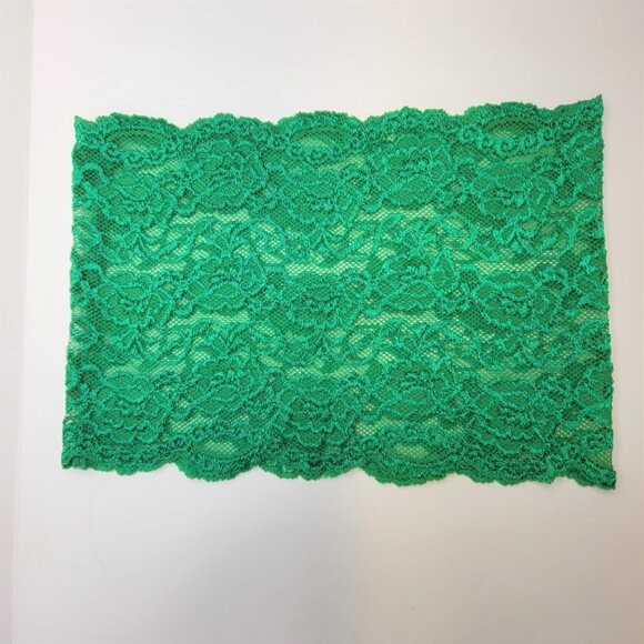 Green See Through Elastic Lace Bandeau Strapless Lace Tube Top Lace Crop Top - Picture 6 of 7